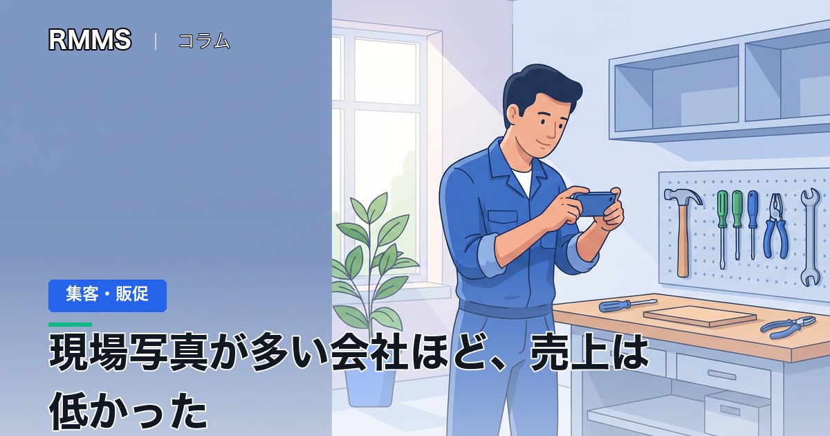 現場写真が多い会社ほど、売上が低かった — 30人調査で見えた「報告慣れ」の差